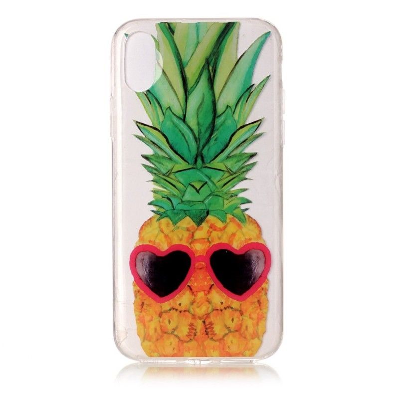 Cover iPhone X Gennemsigtig Inkognito Ananas Beskyttelse