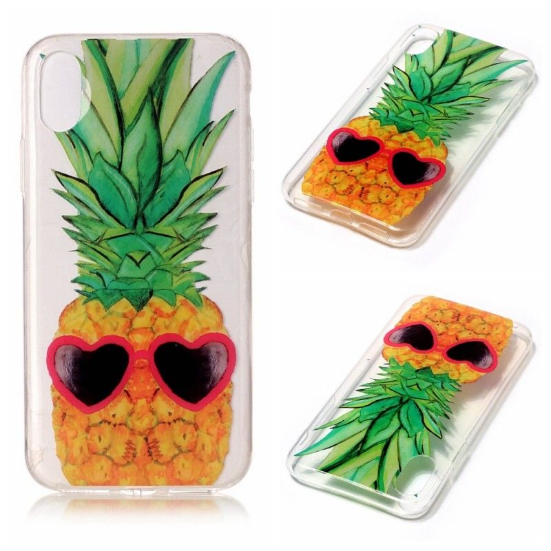 Cover iPhone X Gennemsigtig Inkognito Ananas Beskyttelse