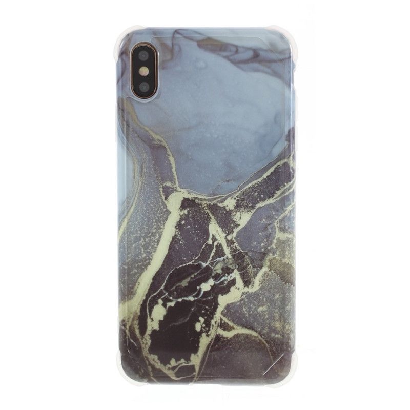 Cover iPhone X Hvid Forstærkede Hjørner I Marmorstil