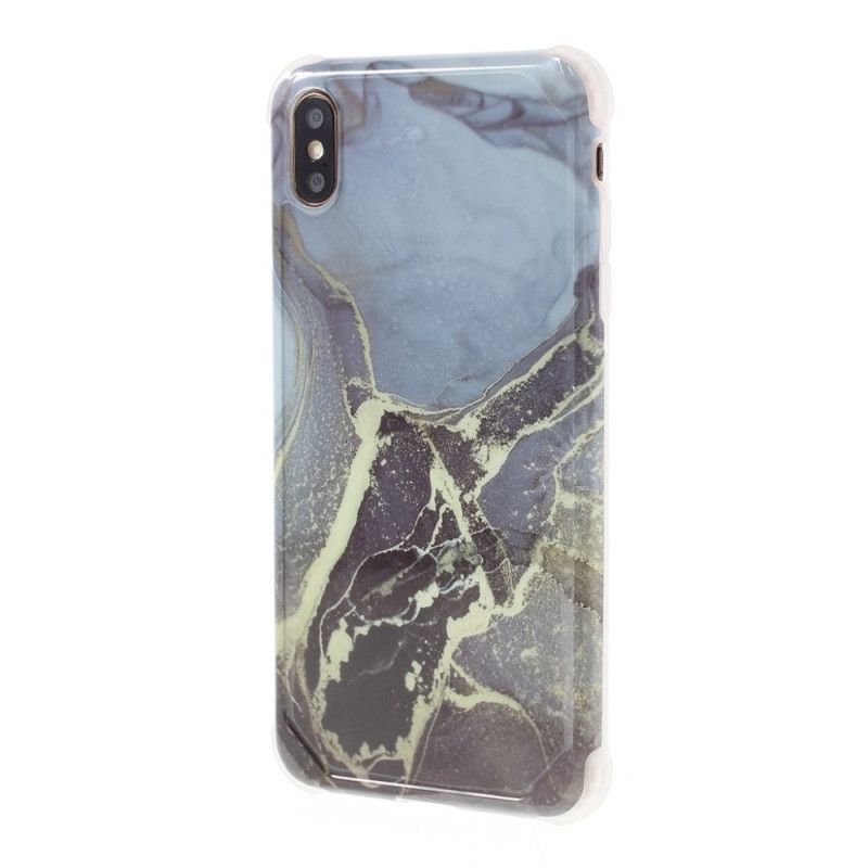 Cover iPhone X Hvid Forstærkede Hjørner I Marmorstil