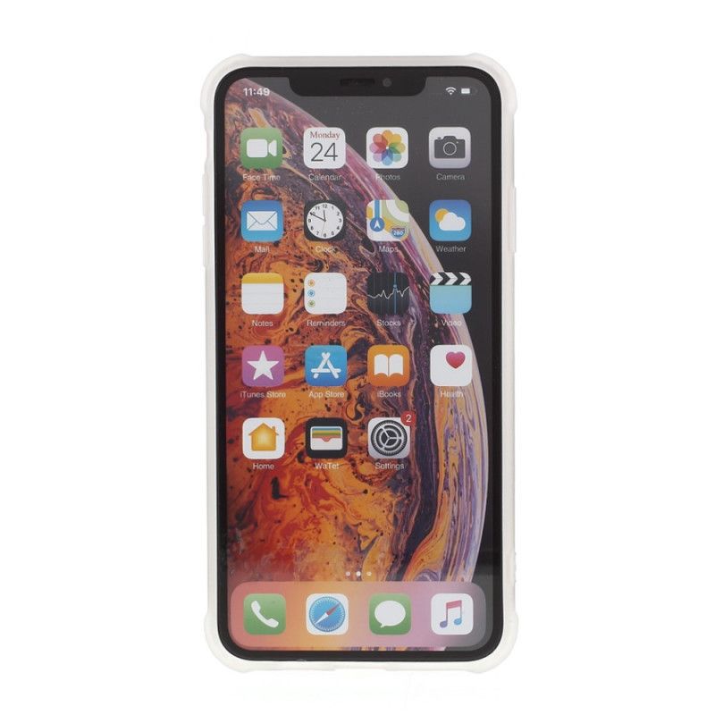 Cover iPhone X Hvid Forstærkede Hjørner I Marmorstil