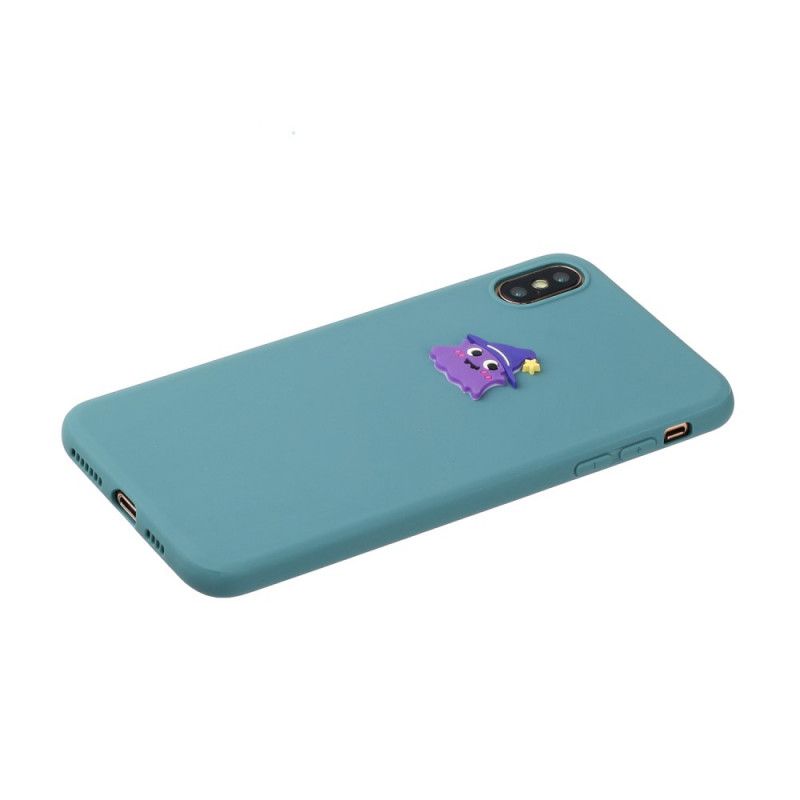 Cover iPhone X Hvid Silikone Sjovt Dyrelogo