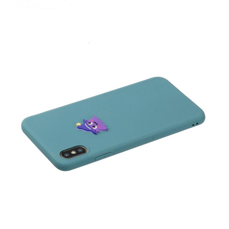 Cover iPhone X Hvid Silikone Sjovt Dyrelogo