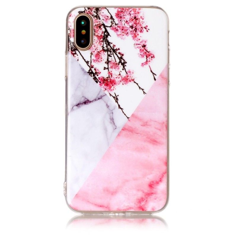 Cover iPhone X Marmoreret Blomme