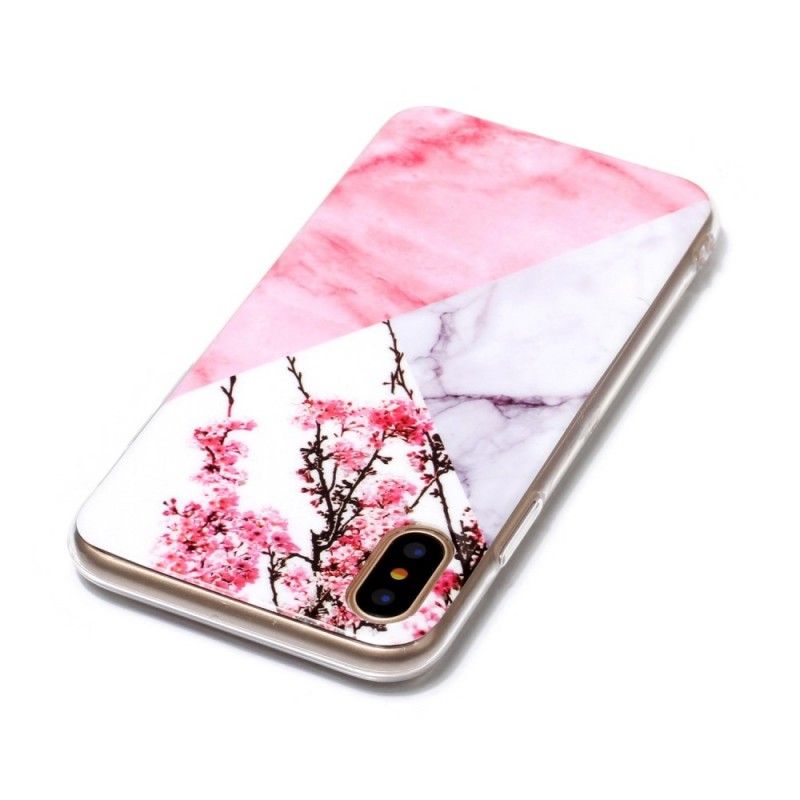 Cover iPhone X Marmoreret Blomme