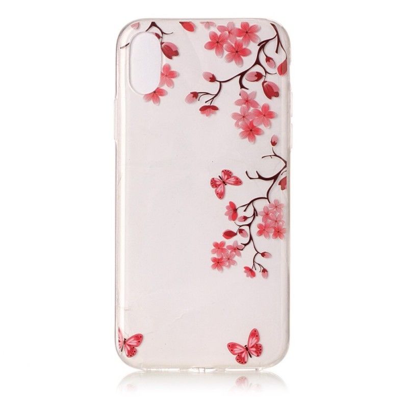 Cover iPhone X Mobilcover Gennemsigtigt Blomstrende Træ