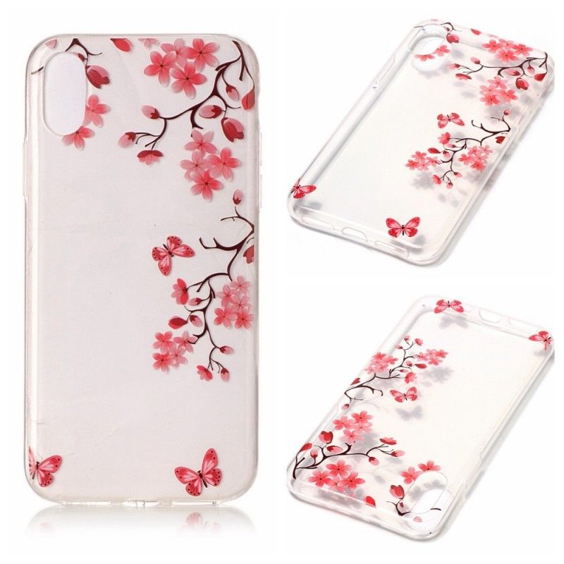 Cover iPhone X Mobilcover Gennemsigtigt Blomstrende Træ