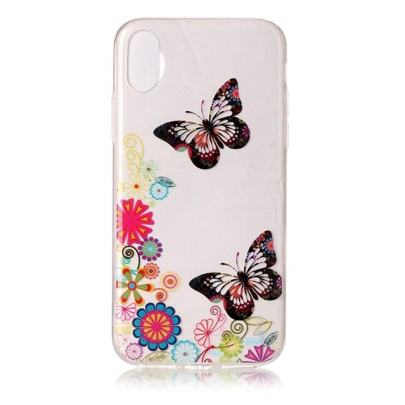 Cover iPhone X Psykedeliske Sommerfugle Og Blomster Original