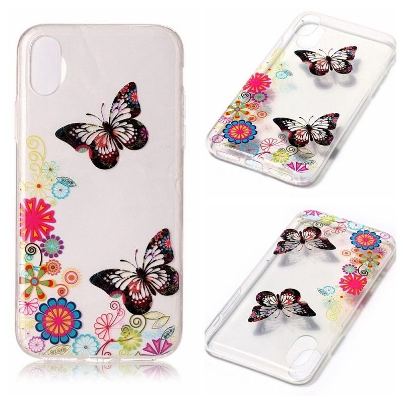 Cover iPhone X Psykedeliske Sommerfugle Og Blomster Original