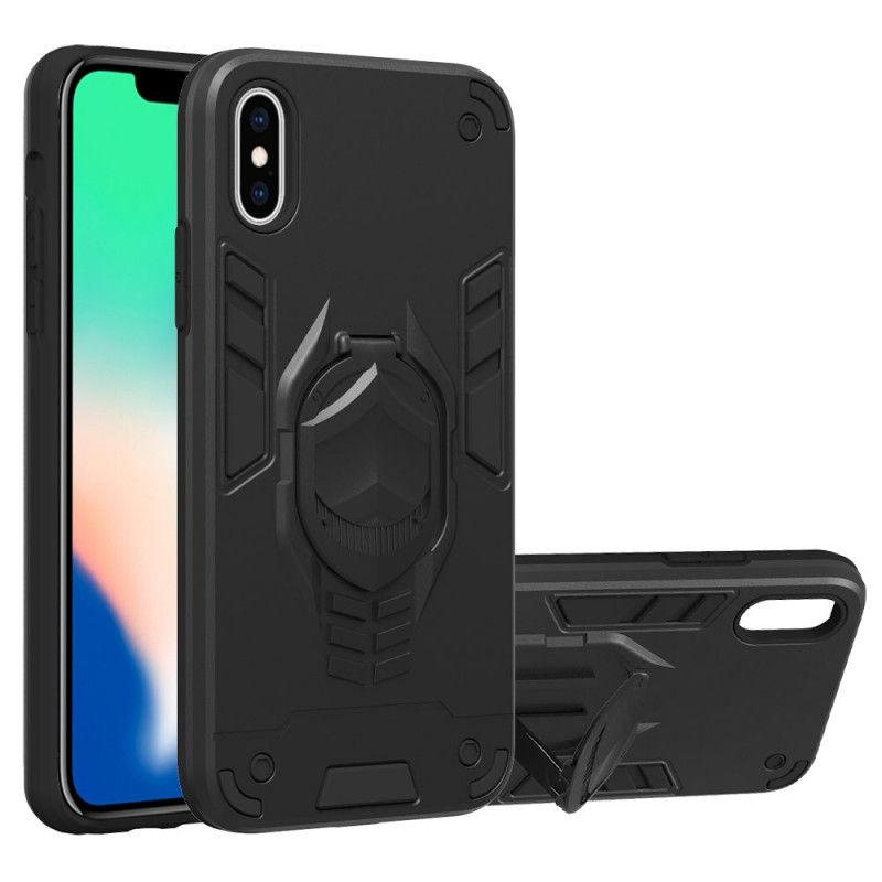 Cover iPhone X Sort Aftagelig Rustning Med Ringholder