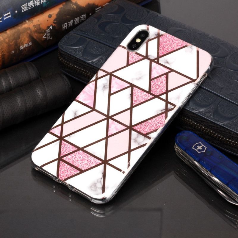 Cover iPhone X Sort Design Af Marmorgeometri