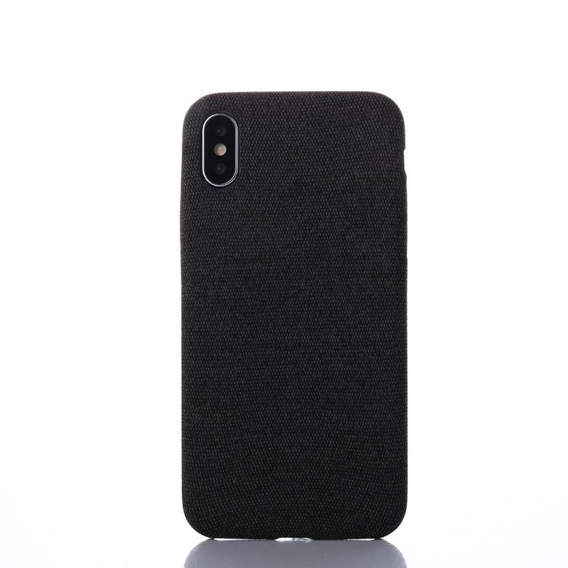 Cover iPhone X Sort Elegant Stof