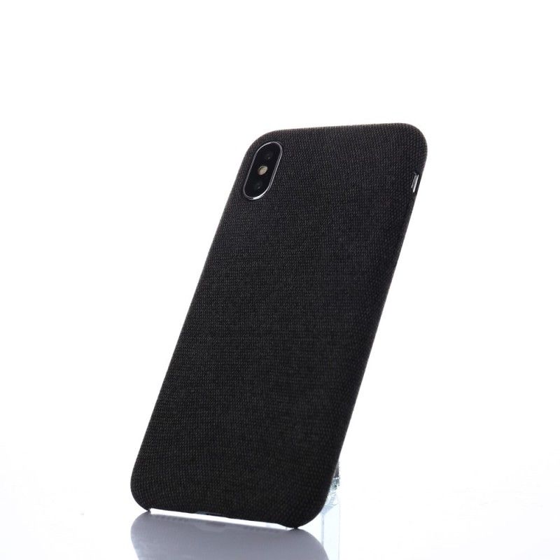 Cover iPhone X Sort Elegant Stof