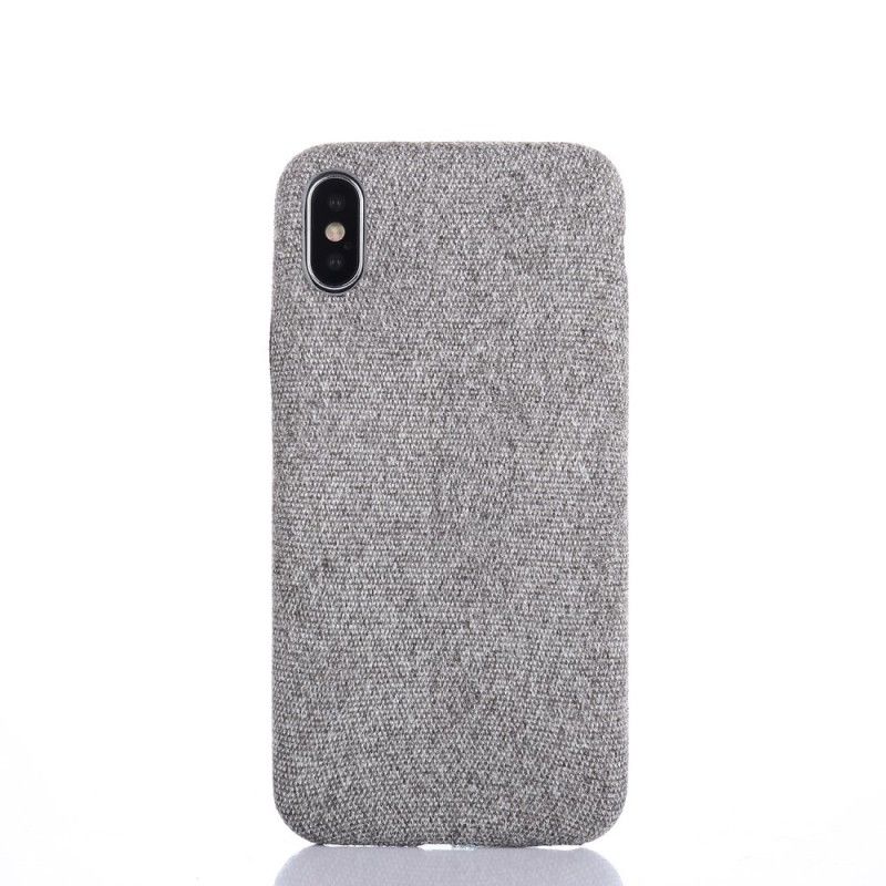 Cover iPhone X Sort Elegant Stof