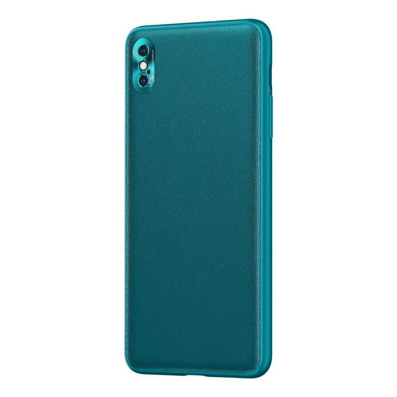 Cover iPhone X Sort Farve Læder Stil