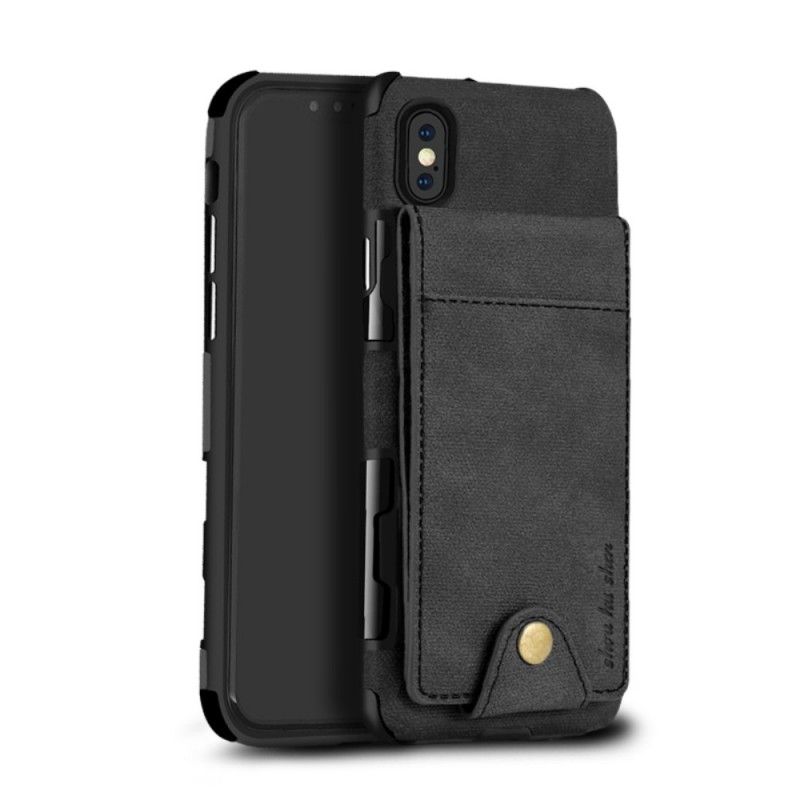 Cover iPhone X Sort Foldekortholder