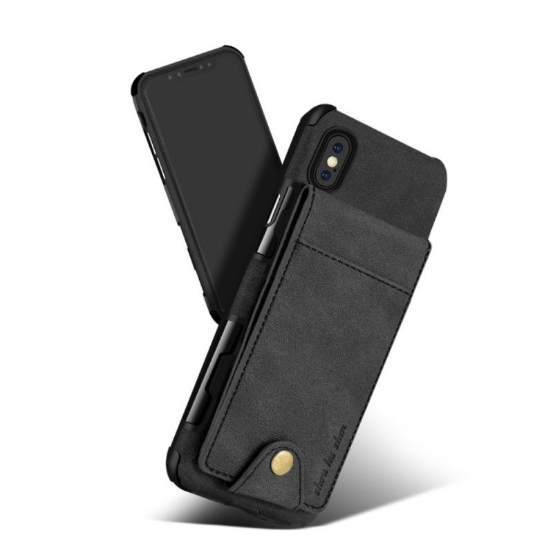 Cover iPhone X Sort Foldekortholder