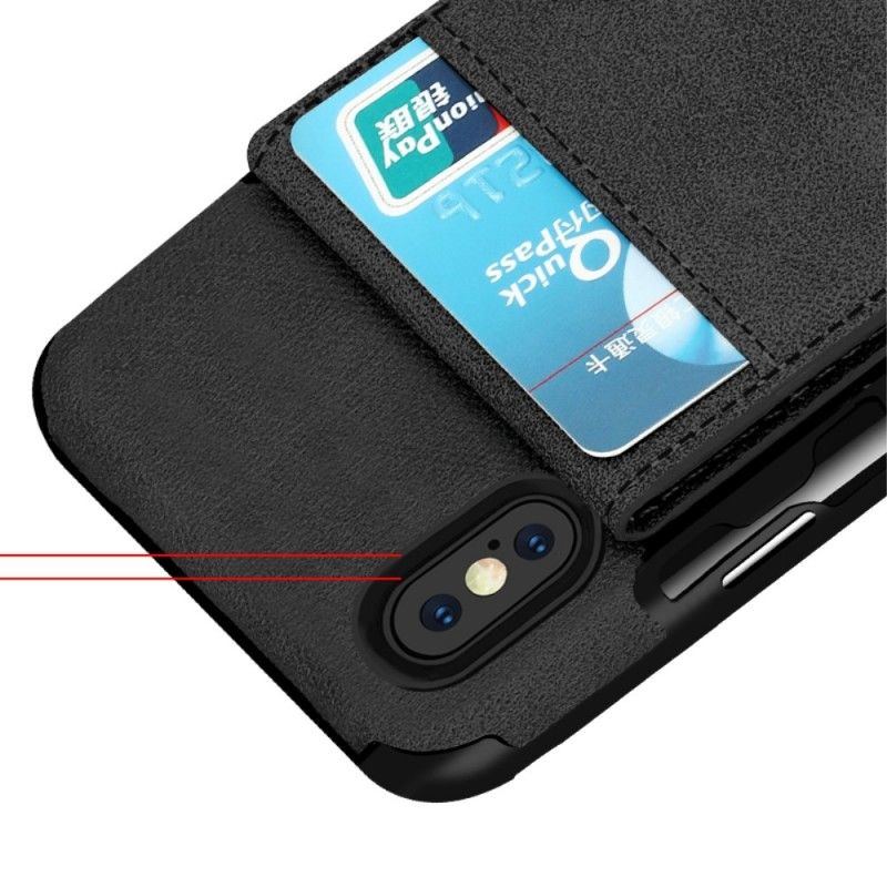 Cover iPhone X Sort Foldekortholder