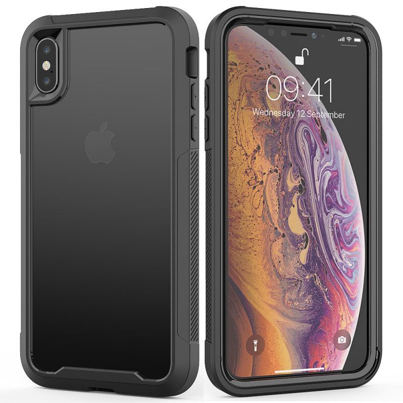 Cover iPhone X Sort Gennemsigtig Hybrid Kofanger