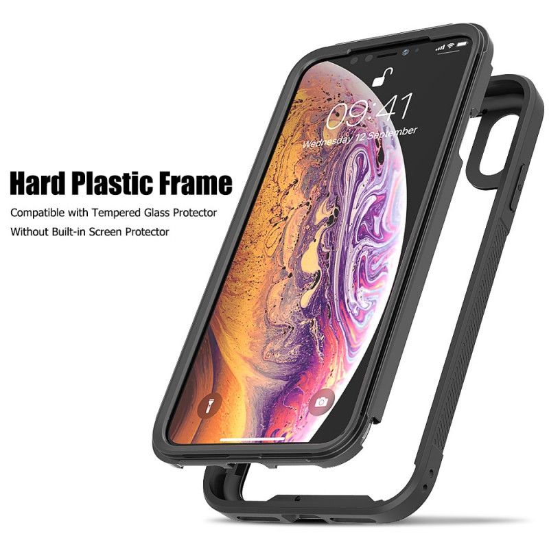 Cover iPhone X Sort Gennemsigtig Hybrid Kofanger