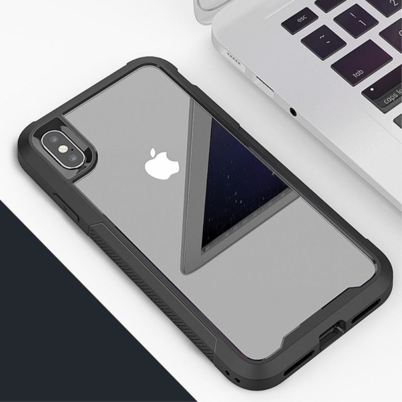 Cover iPhone X Sort Gennemsigtig Hybrid Kofanger