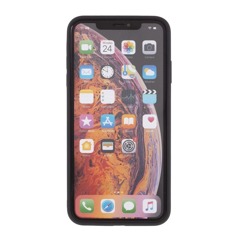 Cover iPhone X Sort Glasbagside Og Silikonkanter