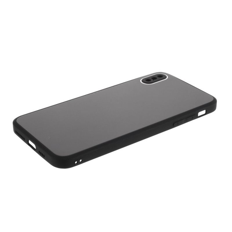 Cover iPhone X Sort Glasbagside Og Silikonkanter