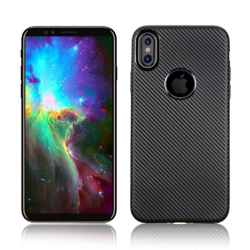 Cover iPhone X Sort Kulfiber