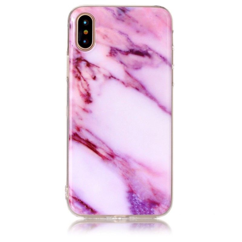 Cover iPhone X Sort Marmor