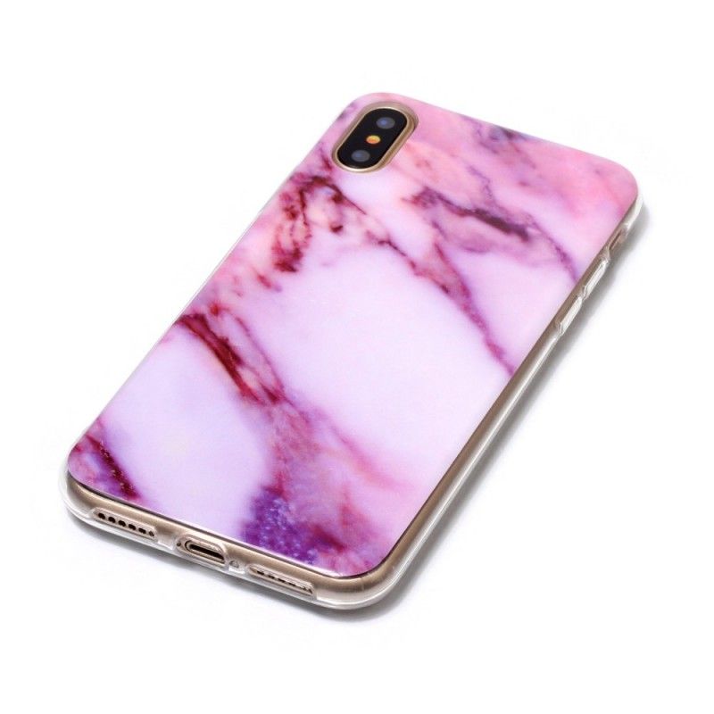 Cover iPhone X Sort Marmor