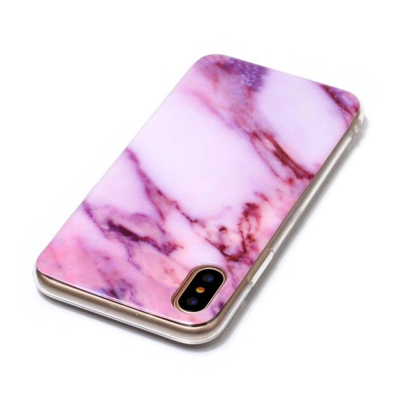 Cover iPhone X Sort Marmor