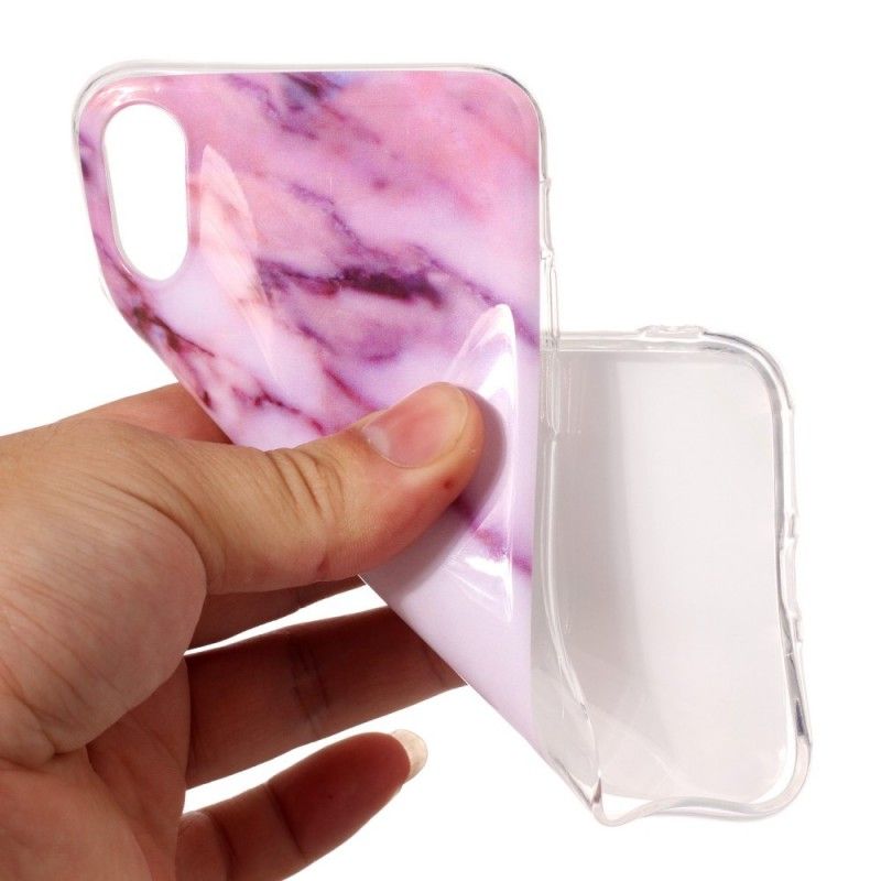 Cover iPhone X Sort Marmor