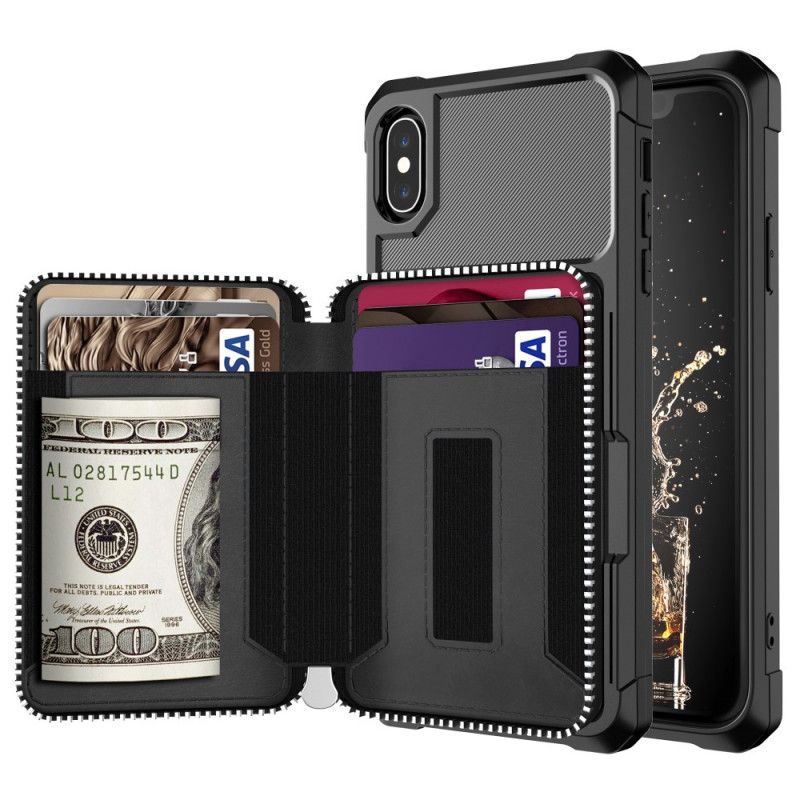 Cover iPhone X Sort Mobilcover Multifunktionel Tegnebog