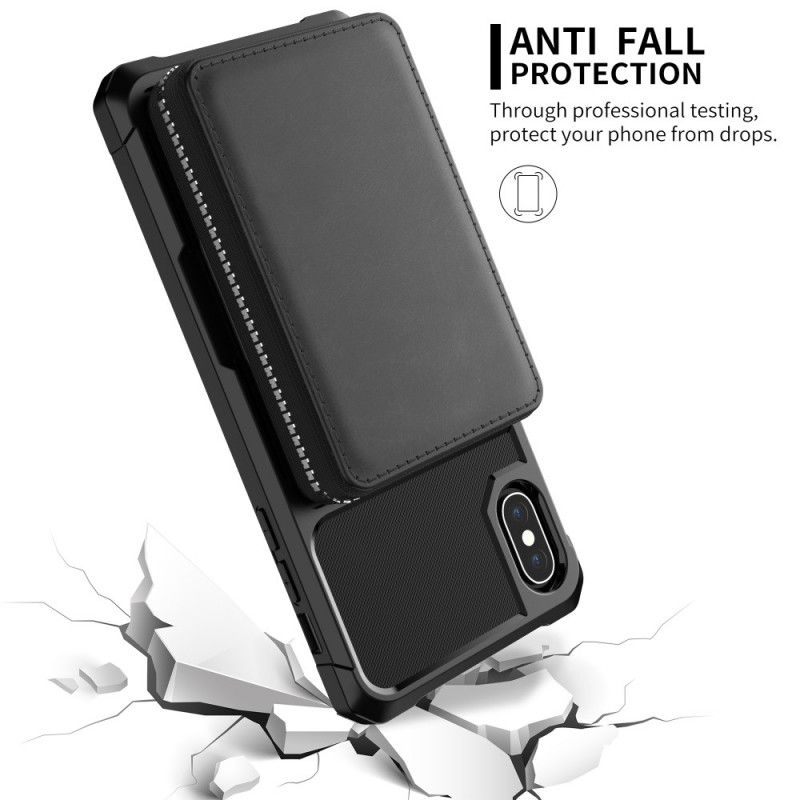 Cover iPhone X Sort Mobilcover Multifunktionel Tegnebog