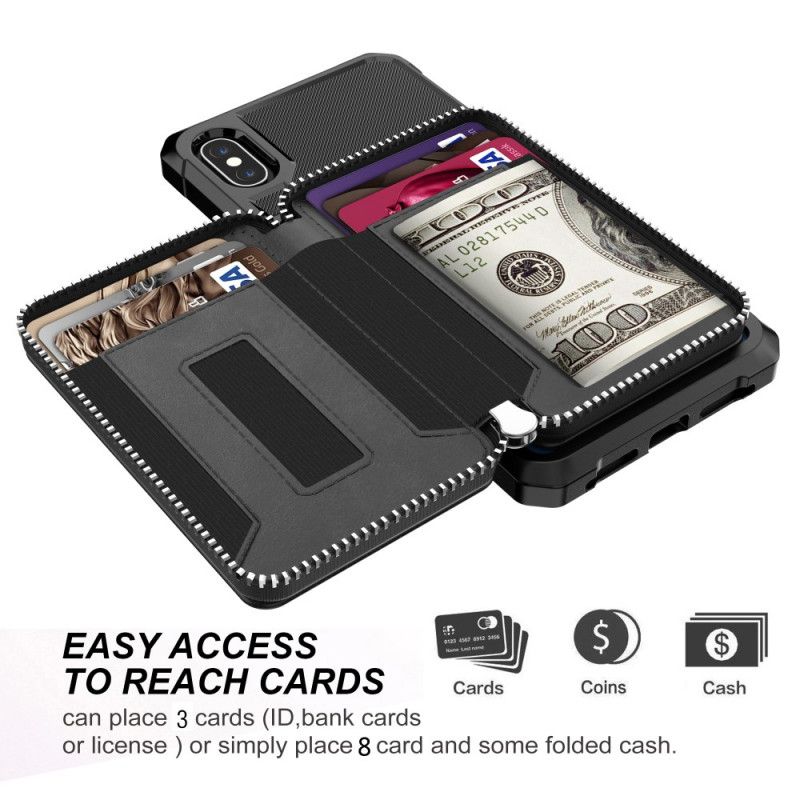 Cover iPhone X Sort Mobilcover Multifunktionel Tegnebog