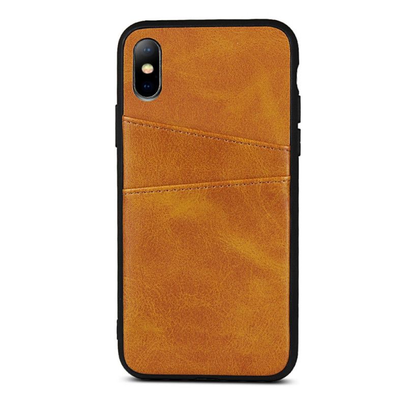 Cover iPhone X Sort Monokrom Dobbelt Kortholder