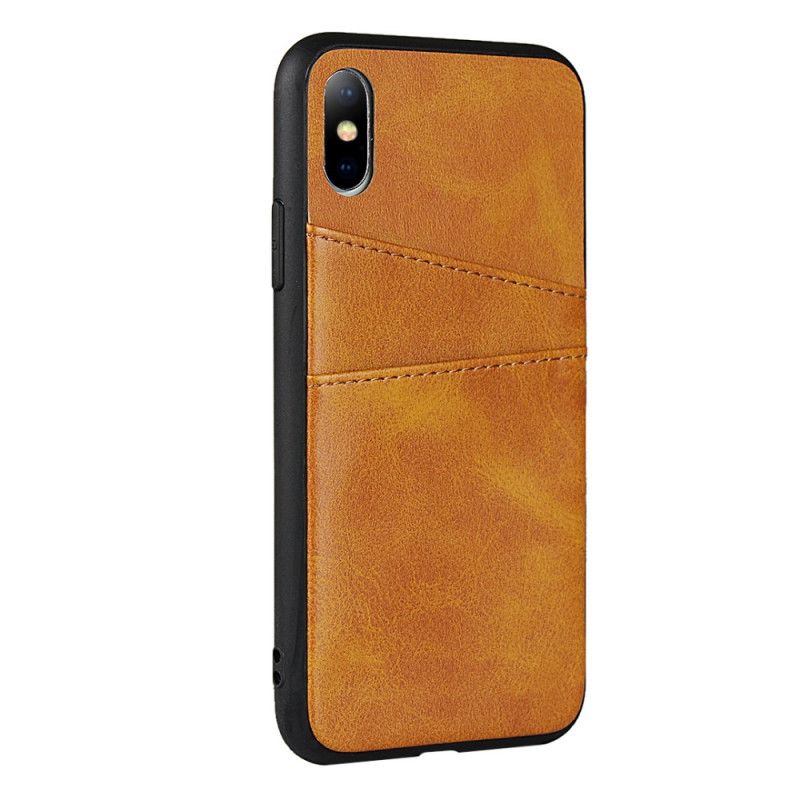 Cover iPhone X Sort Monokrom Dobbelt Kortholder