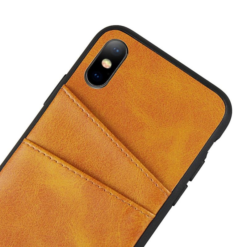 Cover iPhone X Sort Monokrom Dobbelt Kortholder