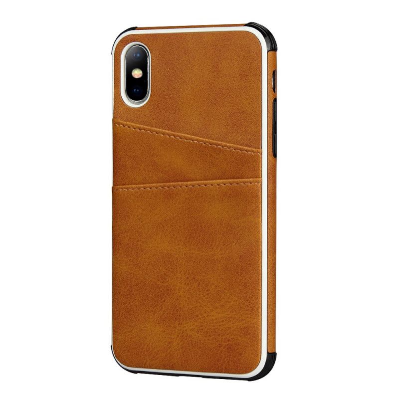 Cover iPhone X Sort Monokrom Dobbelt Kortholder Beskyttelse