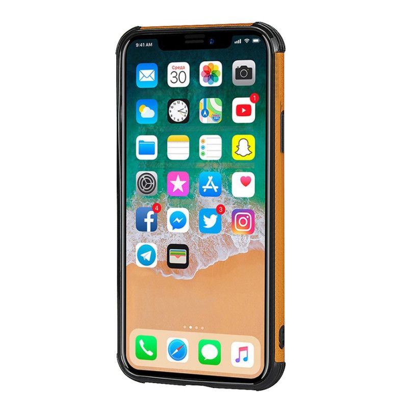 Cover iPhone X Sort Monokrom Dobbelt Kortholder Beskyttelse