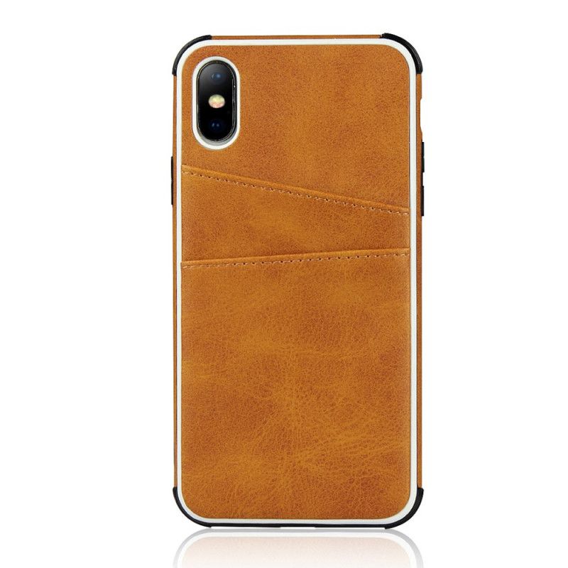 Cover iPhone X Sort Monokrom Dobbelt Kortholder Beskyttelse