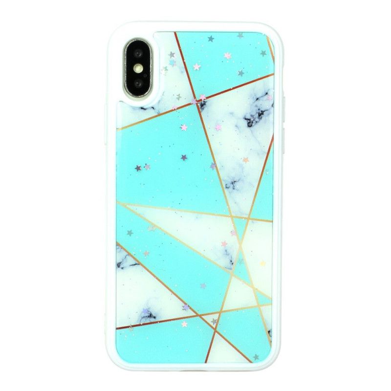 Cover iPhone X Sort Silikone Og Epoxymarmor Design