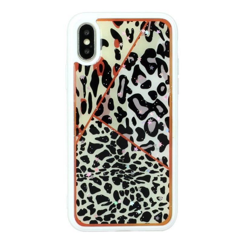 Cover iPhone X Sort Silikone Og Epoxymarmor Design