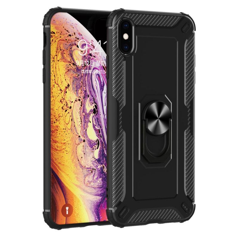 Cover iPhone X Sort Silikone Ringholder