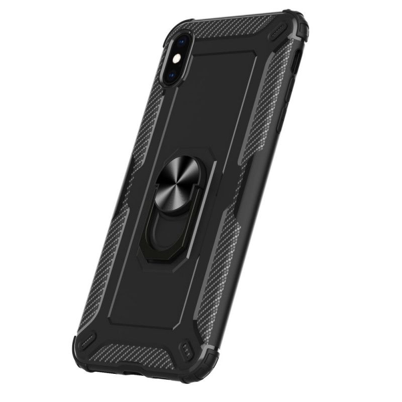 Cover iPhone X Sort Silikone Ringholder