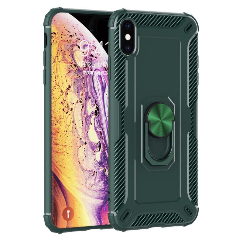 Cover iPhone X Sort Silikone Ringholder