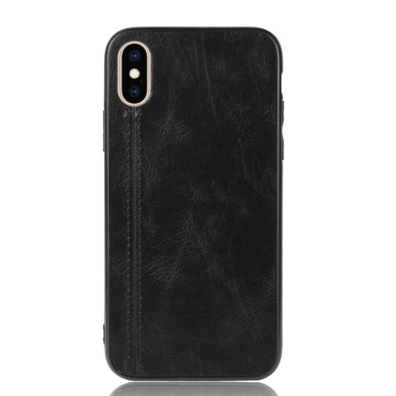 Cover iPhone X Sort Syet Lædereffekt