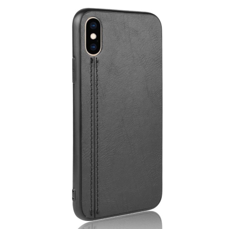 Cover iPhone X Sort Syet Lædereffekt