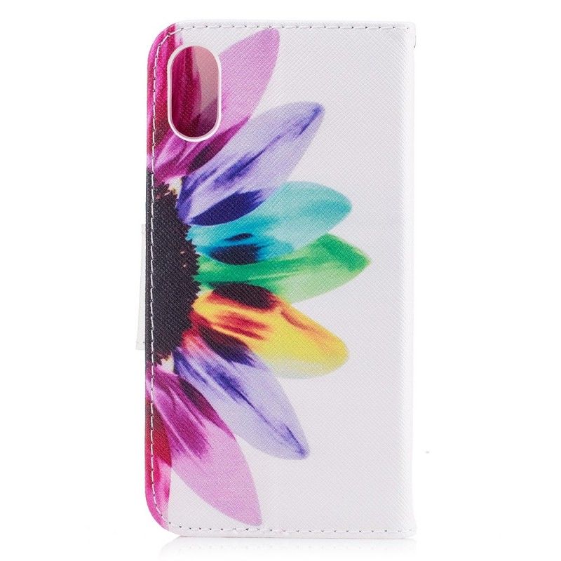 Flip Cover iPhone X Mobilcover Akvarelblomst