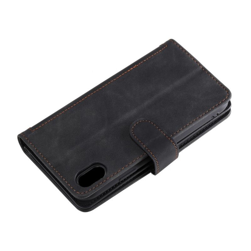 Flip Cover Læder for iPhone X Sort Pengepung 9 Kortholder